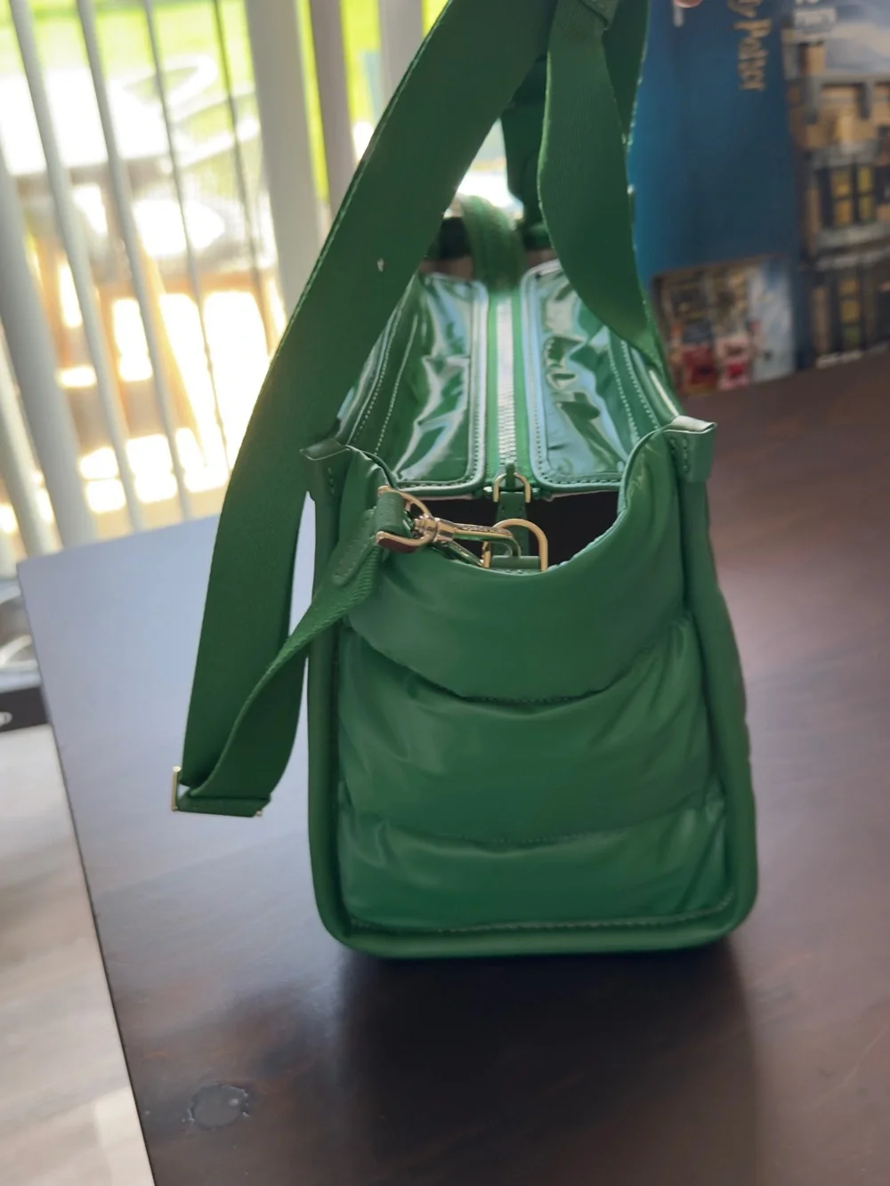kate spade KIP Iconic Quilted Emerald Green Small Tote with Top Handles